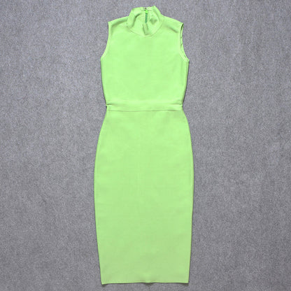 Women's Turtleneck Sleeveless Slim Stretch Dress