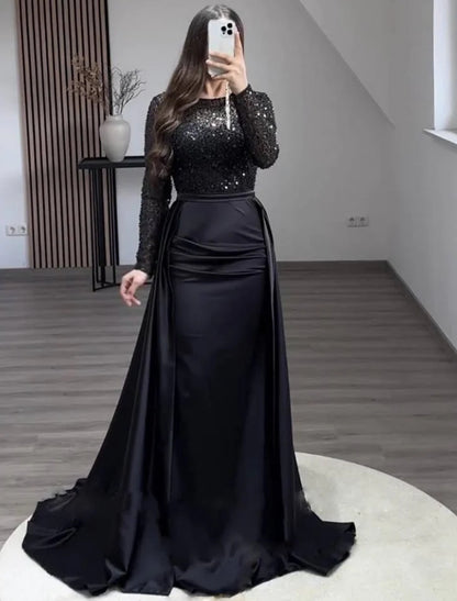 Women's Banquet Long Sleeve Elegant Socialite Annual Party Evening Dress