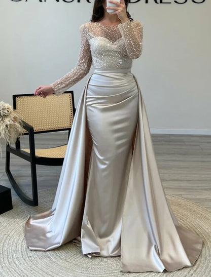 Women's Banquet Long Sleeve Elegant Socialite Annual Party Evening Dress